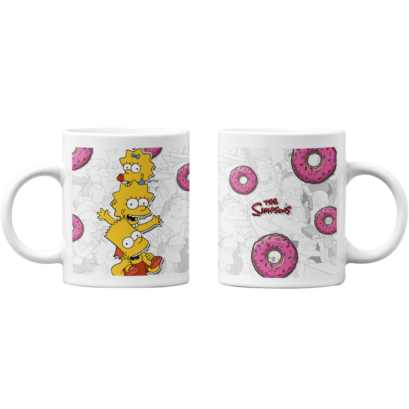 TAZONES TAZAS BLANCAS BART LISA Y MAGGIE SIMPSONS ROSQUILLA - 1