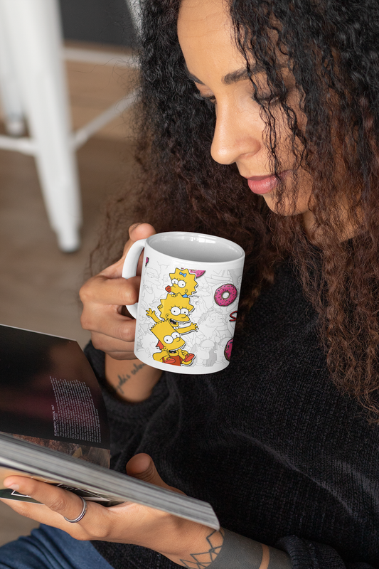 TAZONES TAZAS BLANCAS BART LISA Y MAGGIE SIMPSONS ROSQUILLA - 4