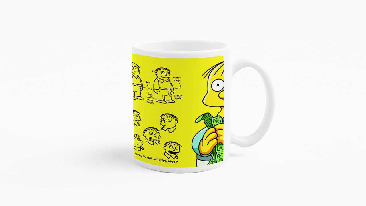 TAZONES TAZAS BLANCAS RALPH WIGGUM LOS SIMPSON REGALO - 3