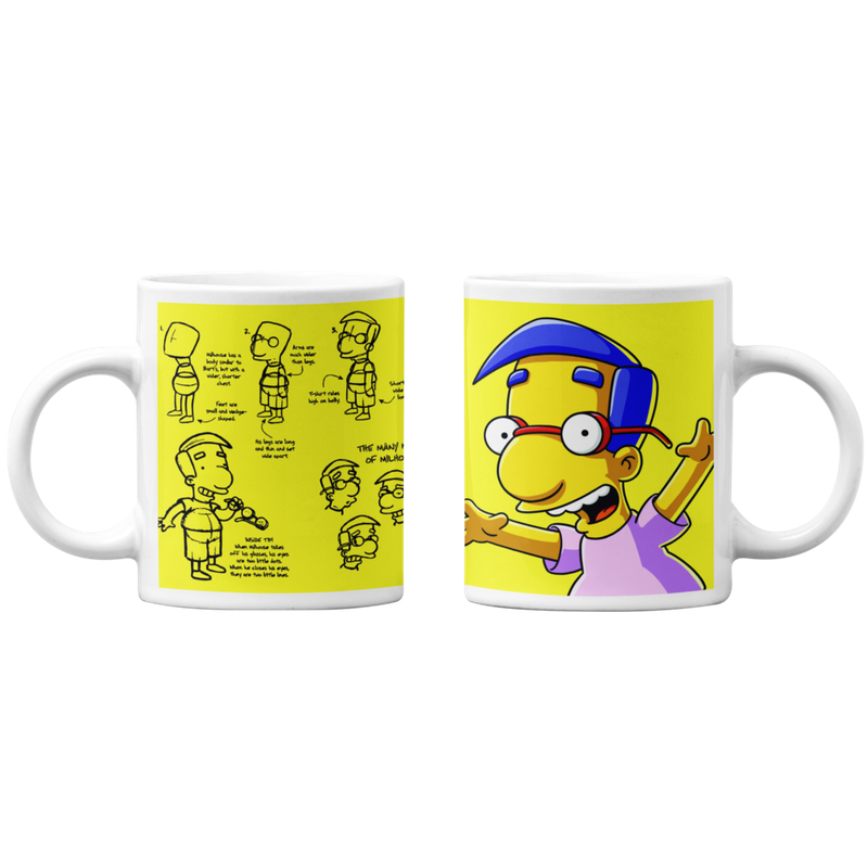 TAZONES TAZAS BLANCAS MILHOUSE VAN HOUTEN LOS SIMPSON - 1