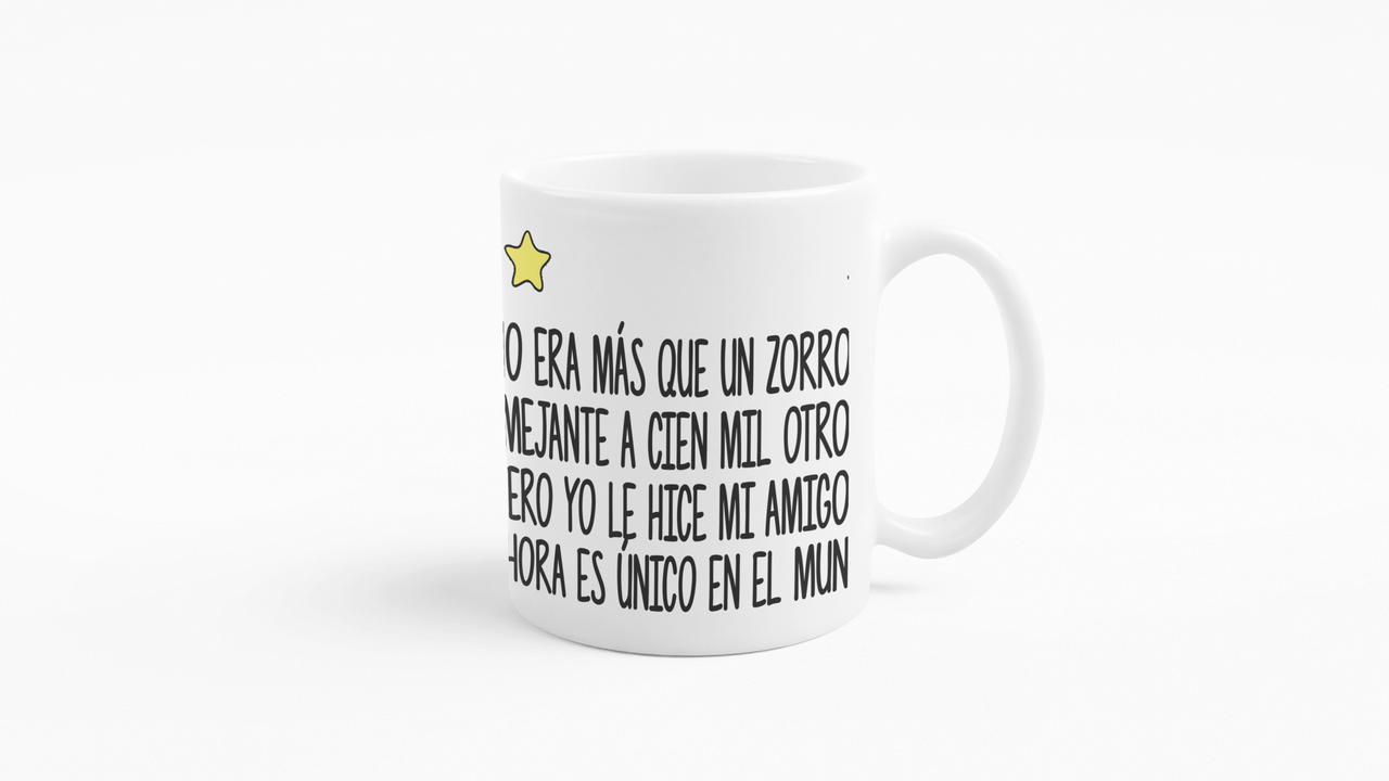 TAZONES TAZAS BLANCAS EL PRINCIPITO AMIGO UNICO ZORRO - 3