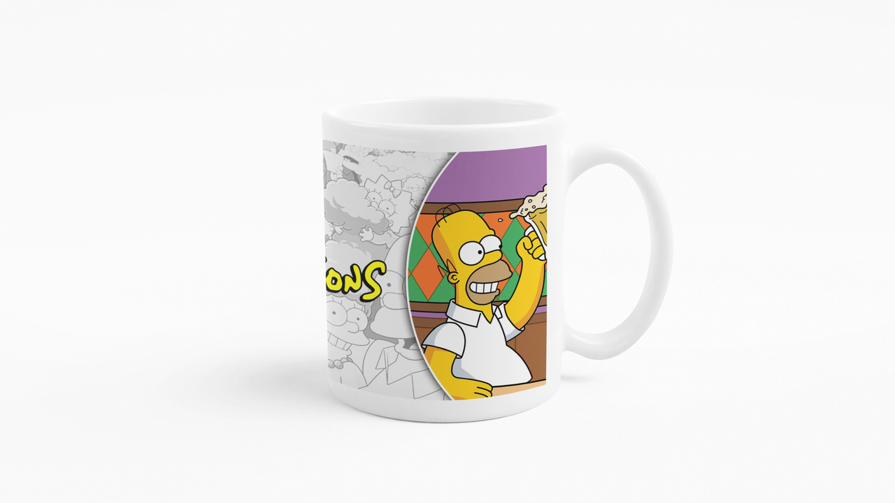 TAZONES TAZAS BLANCAS HOMERO Y BENDER BEBIENDO CERVEZA - 3
