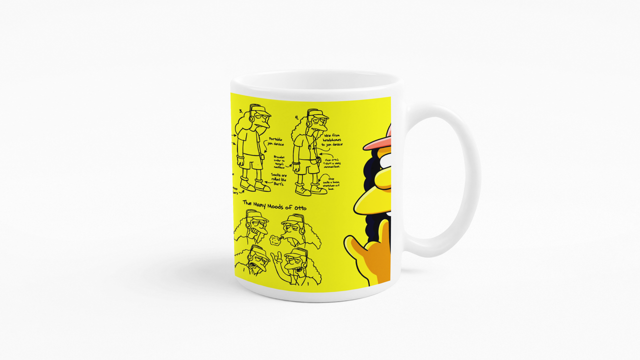 TAZONES TAZAS BLANCAS OTTO MAN CONDUCTOR BUS LOS SIMPSON - 3