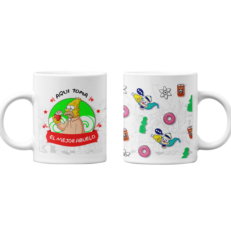 TAZONES TAZAS BLANCAS MEJOR ABUELO REGALO LOS SIMPSONS - 1