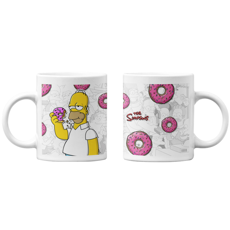 TAZONES TAZAS BLANCAS HOMERO COMIENDO ROSQUILLAS SIMPSONS - 1