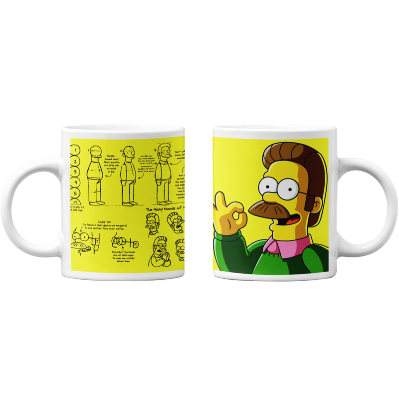 TAZONES TAZAS BLANCAS NED FLANDERS LOS SIMPSON - 1