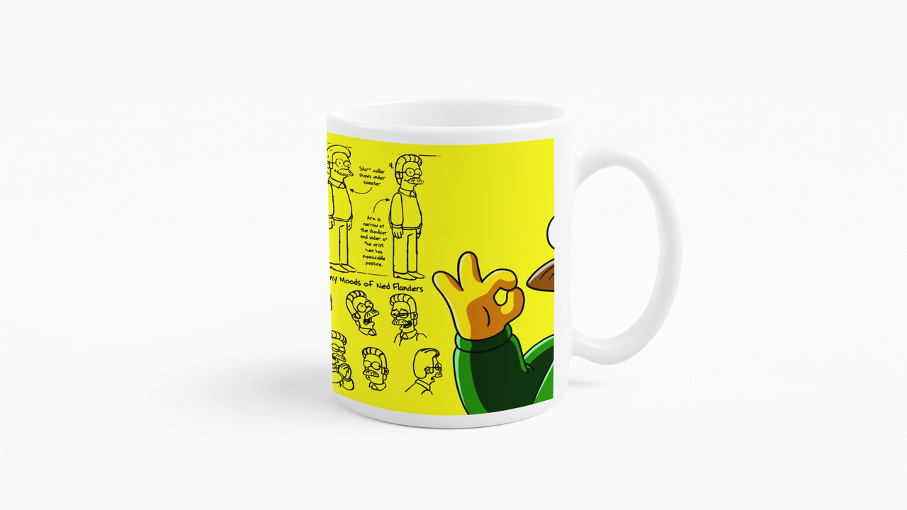 TAZONES TAZAS BLANCAS NED FLANDERS LOS SIMPSON - 3