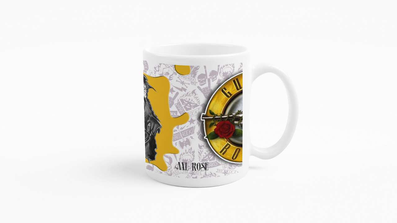 TAZONES TAZAS BLANCAS GUNS N ROSES AXEL ROSE ROCK MUSICA - 3