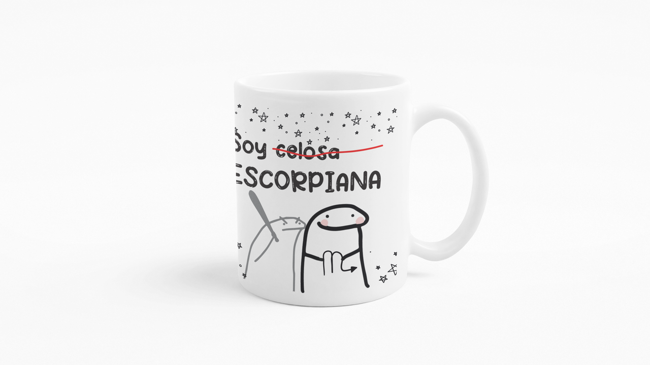 TAZONES TAZAS BLANCAS SOY CELOSA ESCORPIANA HOROSCOPO - 3