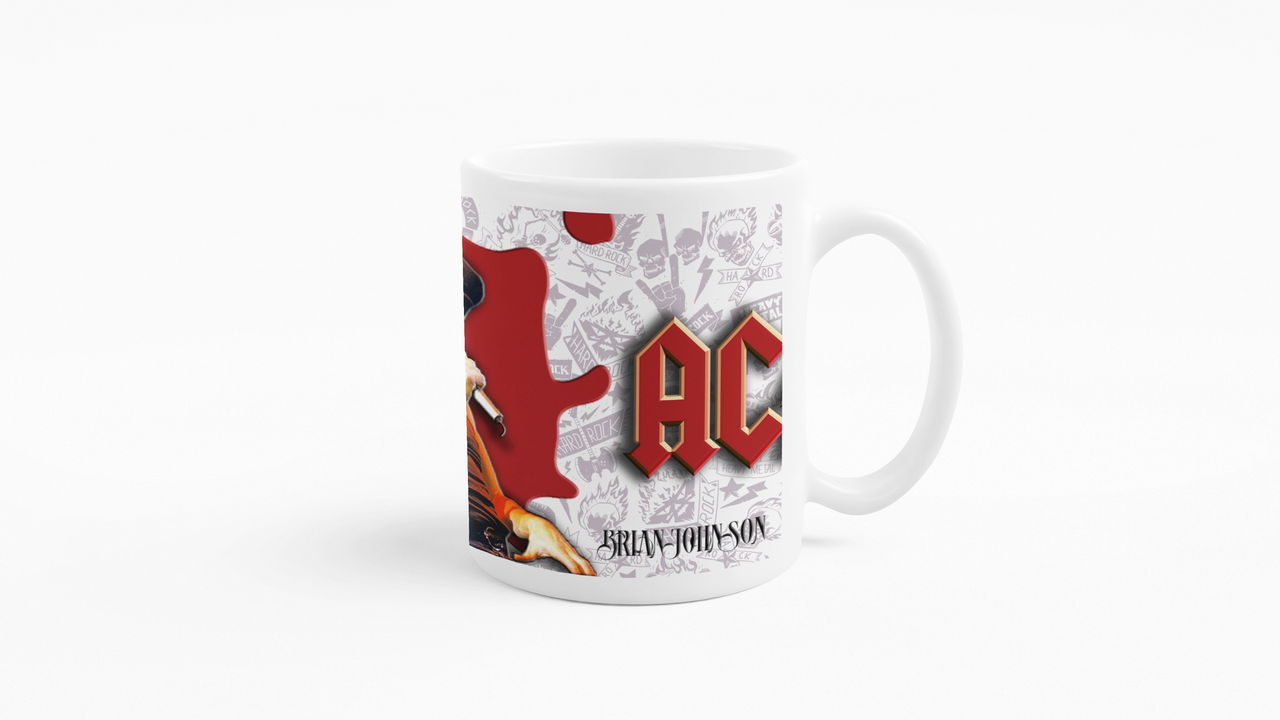 TAZONES TAZAS BLANCAS ACDC BRIAN JHONSON ROCK MUSICA - 3