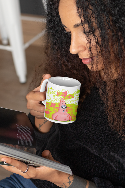 TAZONES TAZAS BLANCAS PATRICIO BOB ESPONJA CON Y SIN CAFE - 4