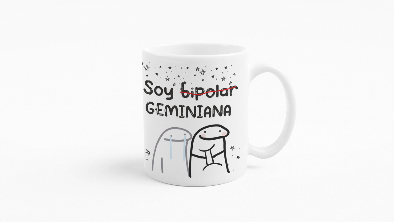 TAZONES TAZAS BLANCAS SOY BIPOLAR GEMINIANA HOROSCOPO - 3