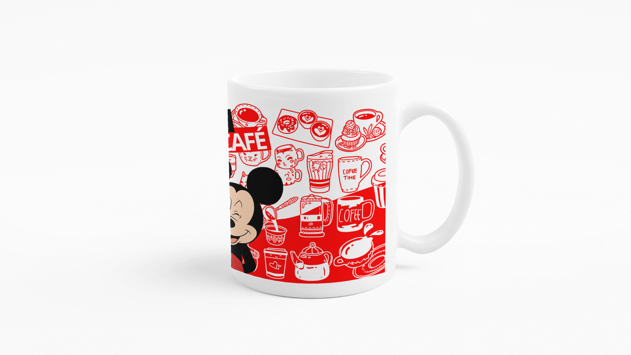 TAZONES TAZAS BLANCAS MICKEY MOUSE CON Y SIN CAFE - 3