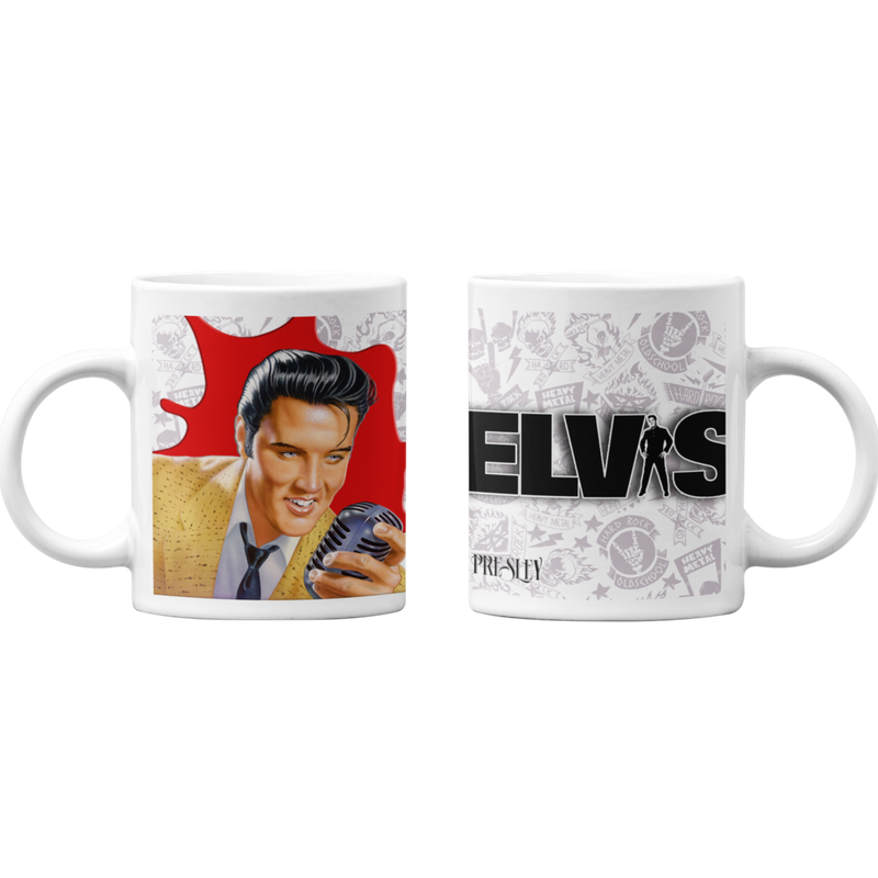 TAZONES TAZAS BLANCAS ELVIS PRESLEY ROCK MUSICA - 1
