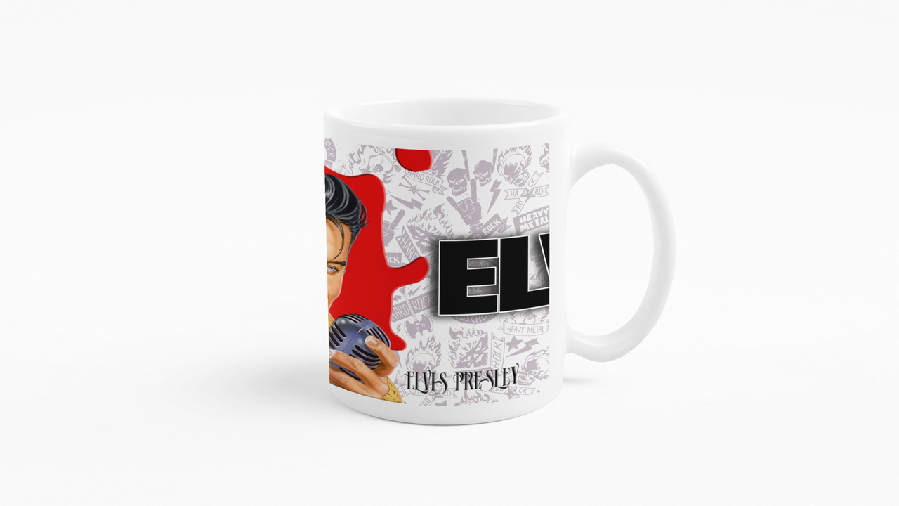 TAZONES TAZAS BLANCAS ELVIS PRESLEY ROCK MUSICA - 3