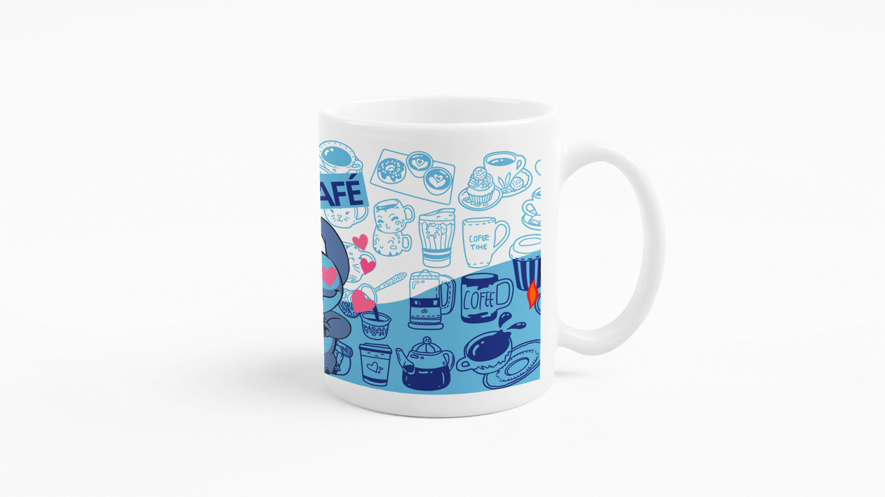 TAZONES TAZAS BLANCAS STITCH LILO Y STITCH CON Y SIN CAFE - 3