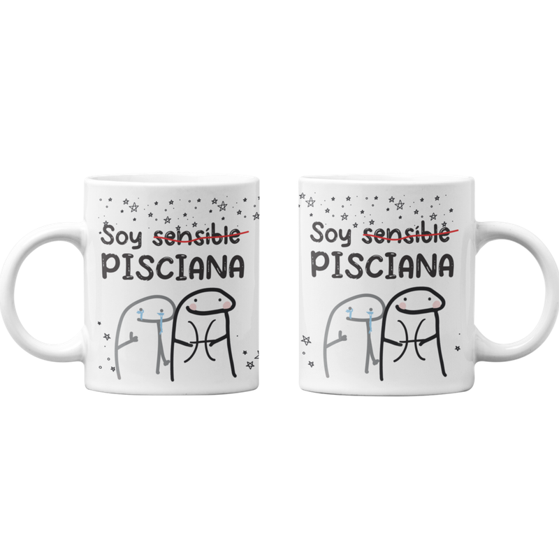 TAZONES TAZAS BLANCAS SOY SENSIBLE PISCIANA HOROSCOPO - 1