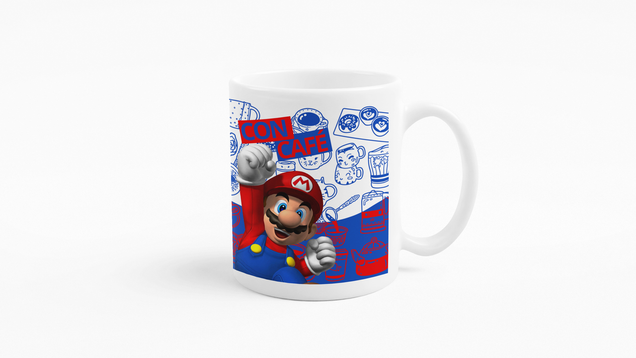 TAZONES TAZAS BLANCAS MARIO BROS CON Y SIN CAFE - 3