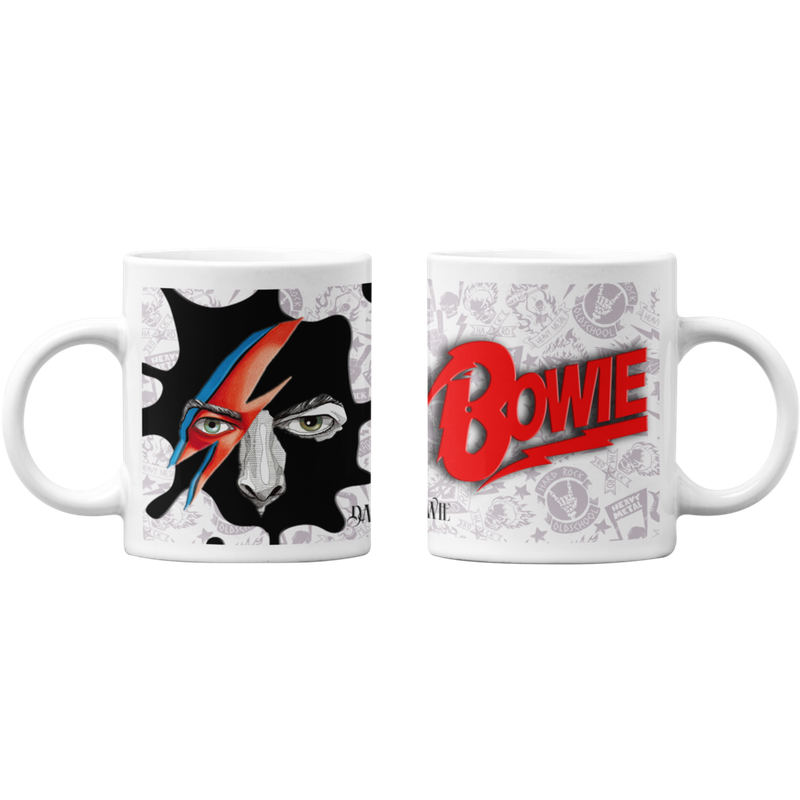 TAZONES TAZAS BLANCAS DAVID BOWIE ROCK MUSICA - 1