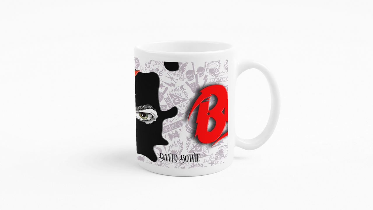 TAZONES TAZAS BLANCAS DAVID BOWIE ROCK MUSICA - 3