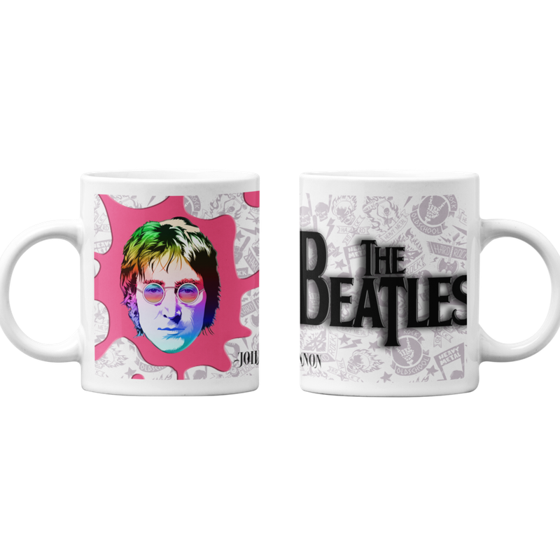 TAZONES TAZAS BLANCAS THE BEATLES JHON LENNON ROCK MUSICA - 1