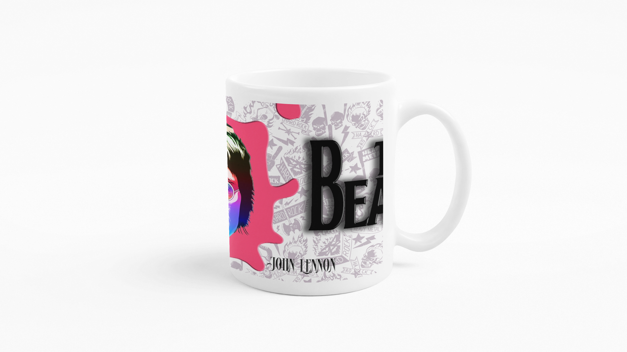 TAZONES TAZAS BLANCAS THE BEATLES JHON LENNON ROCK MUSICA - 3