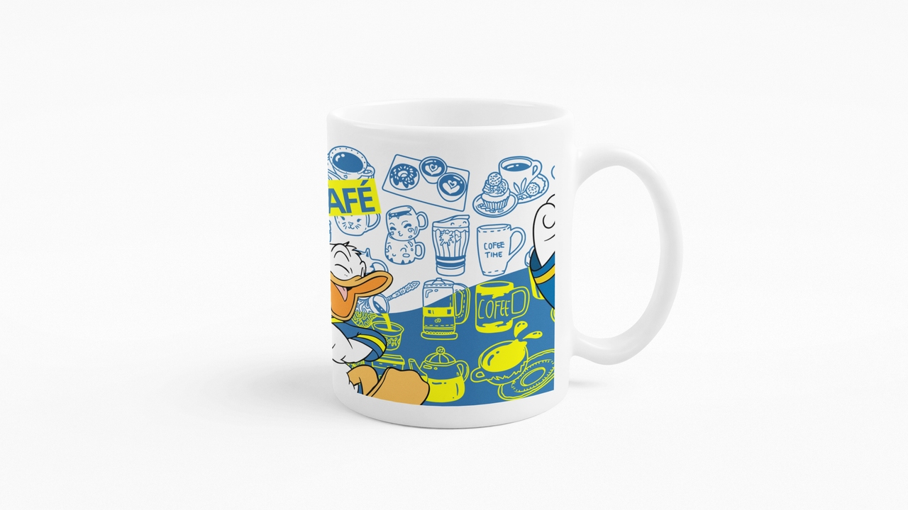 TAZONES TAZAS BLANCAS PATO DONALD CON Y SIN CAFE - 3