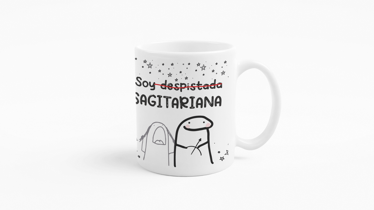 TAZONES TAZAS BLANCAS SOY DESPISTADA SAGITARIANA HOROSCOPO - 3