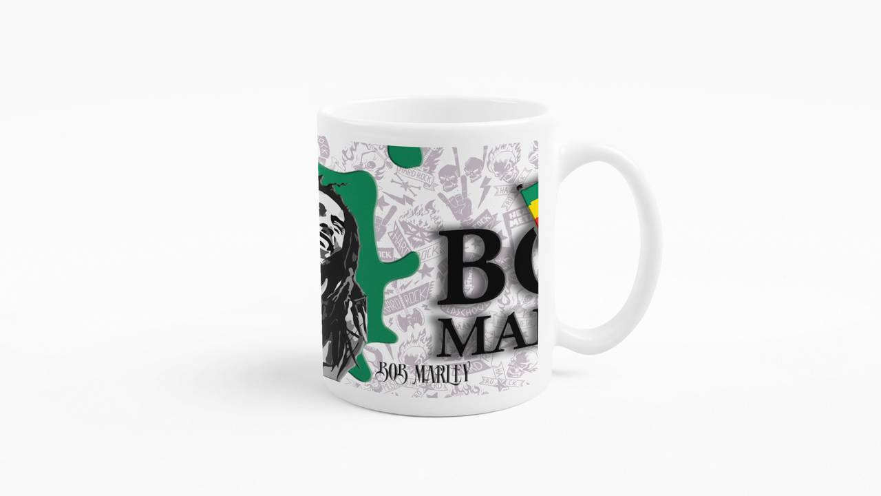 TAZONES TAZAS BLANCAS BOB MARLEY ROCK MUSICA - 3