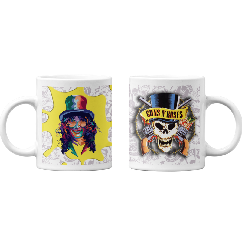 TAZONES TAZAS BLANCAS GUNS N ROSES SLASH ROCK MUSICA - 1