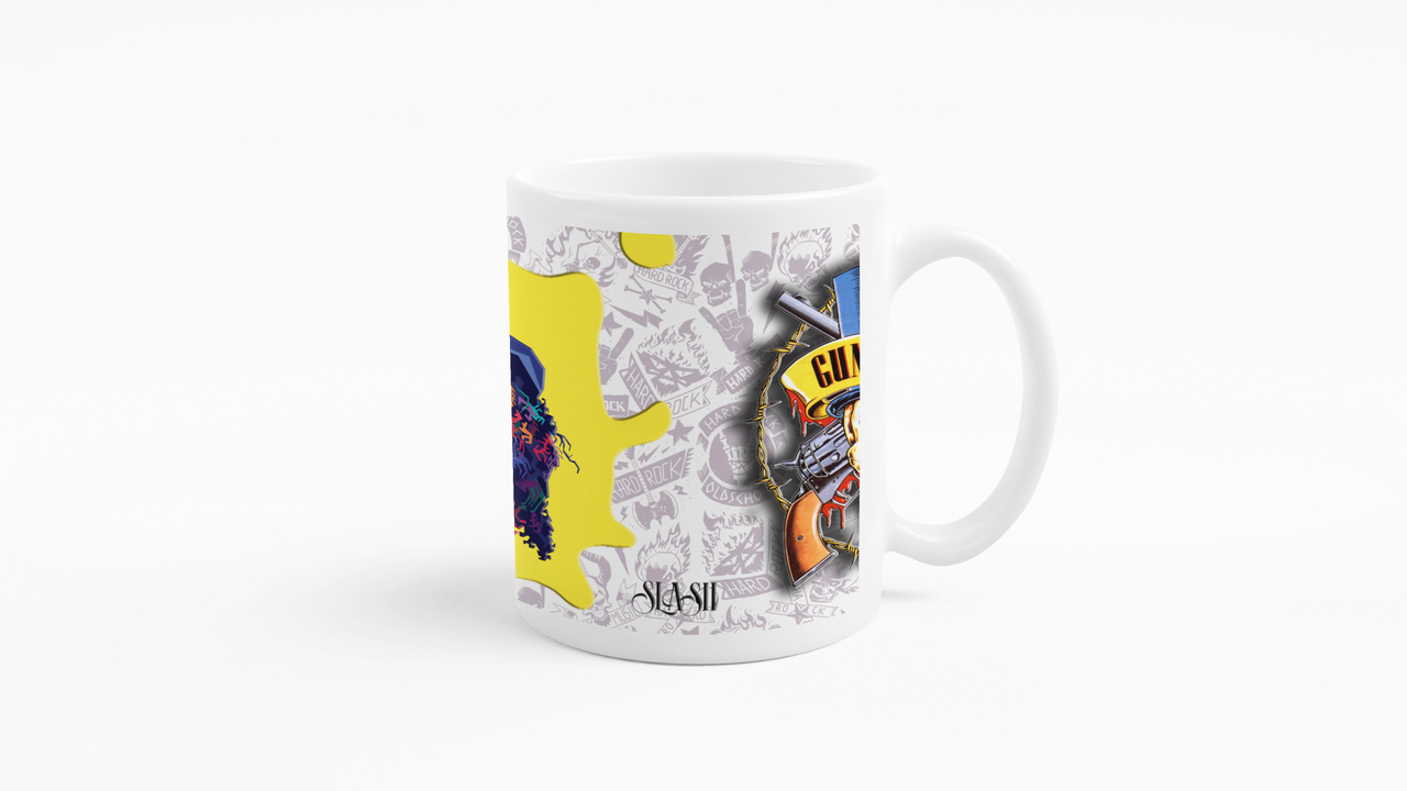 TAZONES TAZAS BLANCAS GUNS N ROSES SLASH ROCK MUSICA - 3