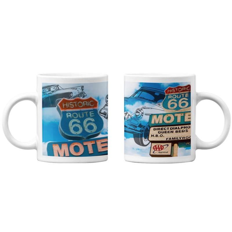 TAZONES TAZAS BLANCAS MOTEL RUTA 66 ESTADOS UNIDOS - 1
