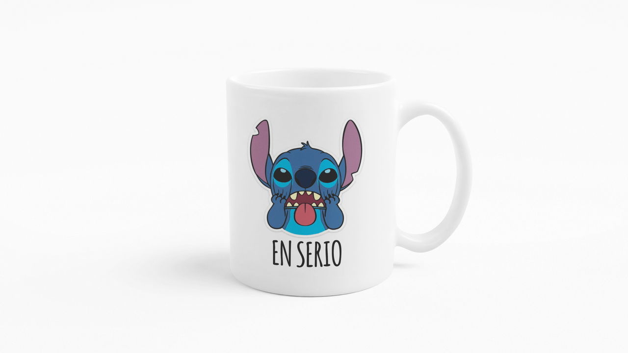 TAZONES TAZAS BLANCAS STITCH LOS ODIO A TODOS EN SERIO - 3