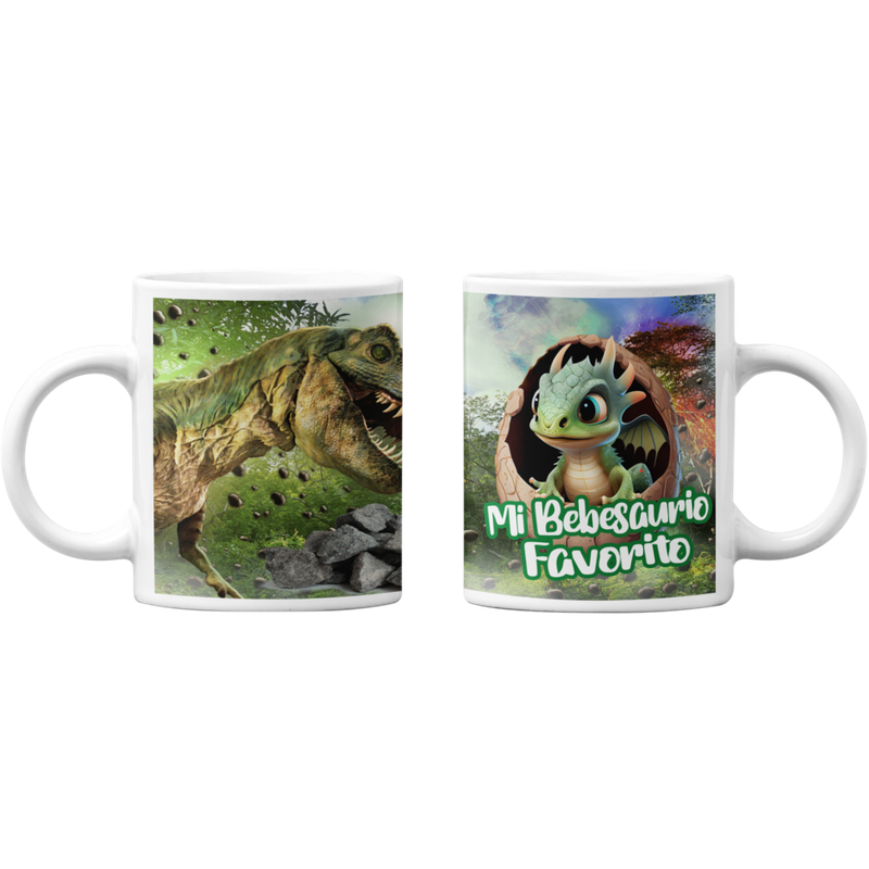 TAZONES TAZAS BLANCAS MI BEBESAURIO FAVORITO DRAGON - 1