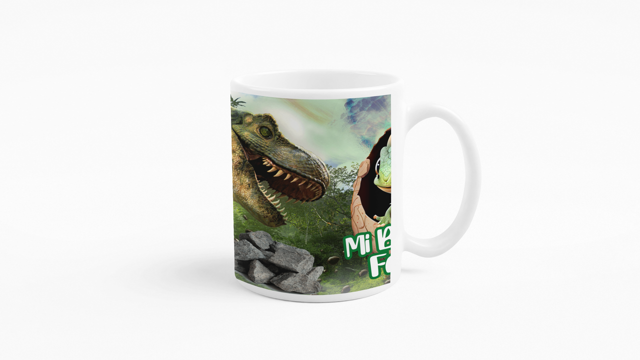 TAZONES TAZAS BLANCAS MI BEBESAURIO FAVORITO DRAGON - 3