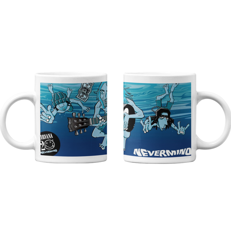 TAZONES TAZAS BLANCAS NIRVANA NEVERMIND BANDAS DE ROCK - 1