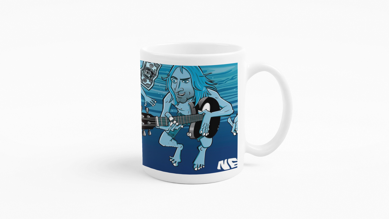 TAZONES TAZAS BLANCAS NIRVANA NEVERMIND BANDAS DE ROCK - 3