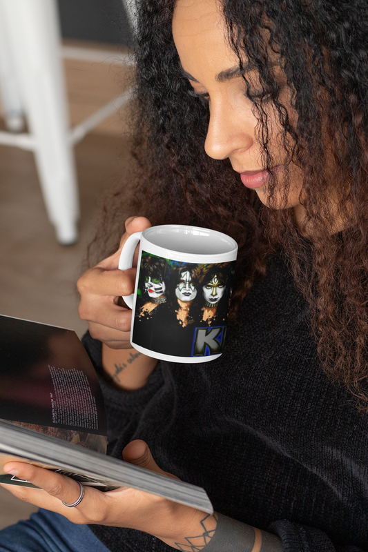 TAZONES TAZAS BLANCAS DE KISS BANDAS DE ROCK - 2