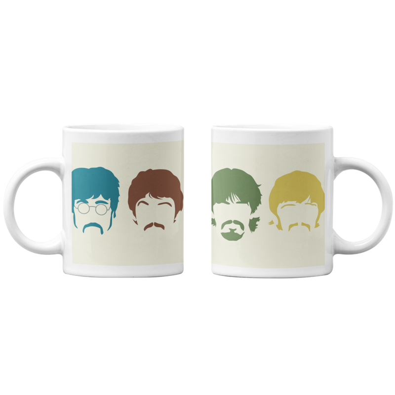 TAZONES TAZAS BLANCAS THE BEATLES BANDAS DE ROCK - 1