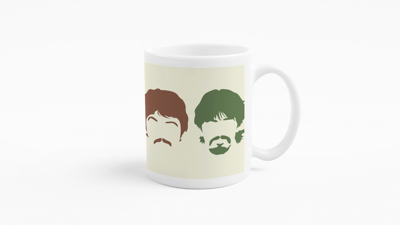 TAZONES TAZAS BLANCAS THE BEATLES BANDAS DE ROCK - 4