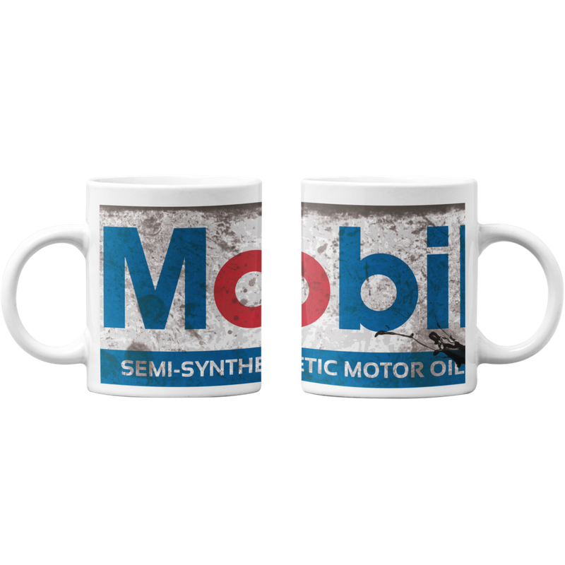 TAZONES TAZAS BLANCAS MOBIL PETROLEO VINTAGE - 1