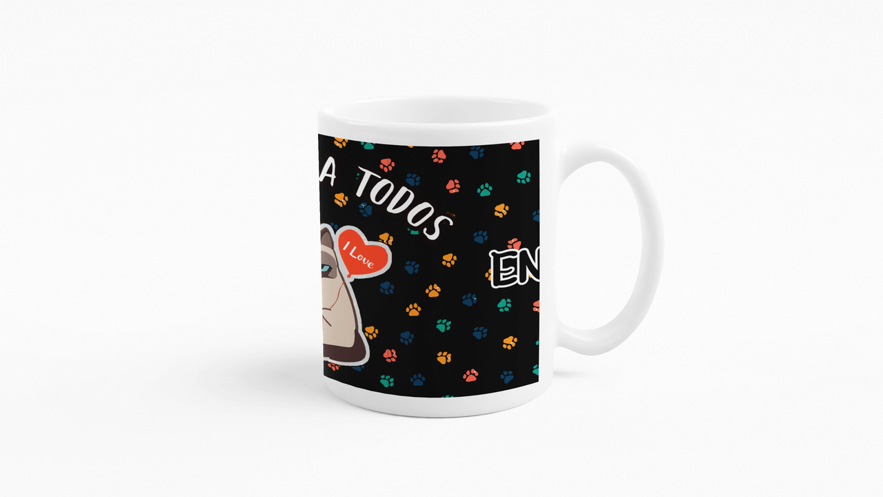 TAZONES TAZAS BLANCAS GATO LOS ODIO A TODOS EN SERIO - 3
