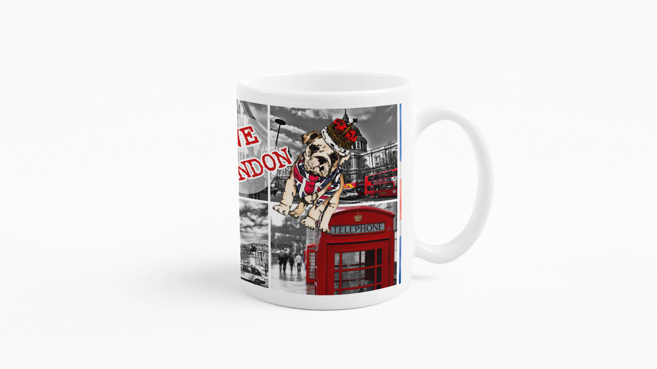 TAZONES TAZAS BLANCAS LOVE LONDON LONDRES VINTAGE - 3