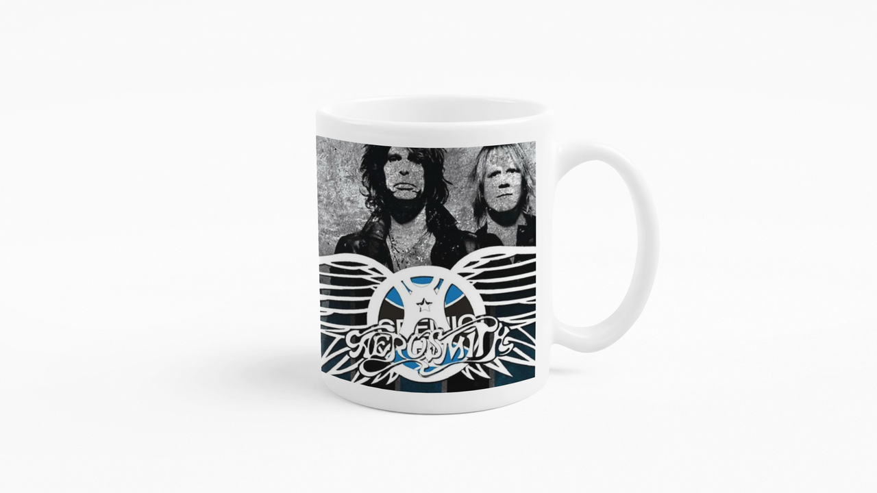 TAZONES TAZAS BLANCAS AEROSMITH BANDAS DE ROCK - 3