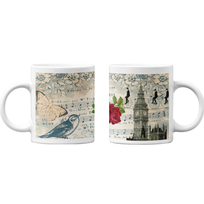 TAZONES TAZAS BLANCAS BIG BEN LONDRES VINTAGE - 1