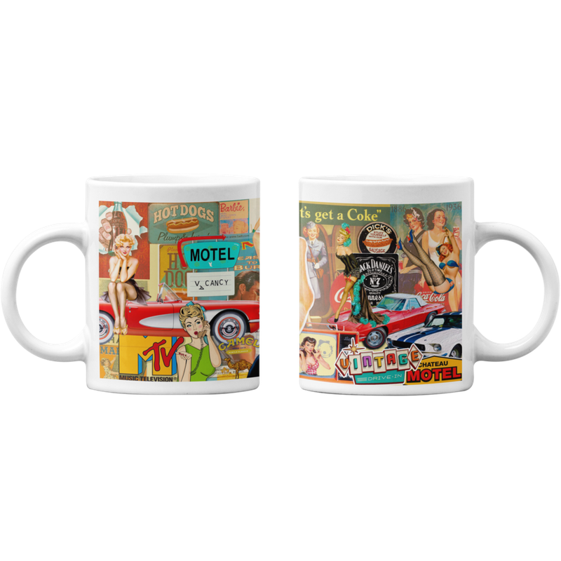 TAZONES TAZAS BLANCAS ESTILO VINTAGE AÑOS 50 - 1