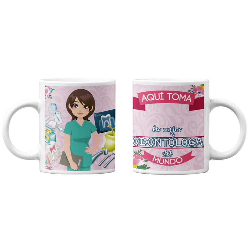 TAZONES TAZAS BLANCAS PARA EL ODONTOLOGA PERSONALIZADO - 1