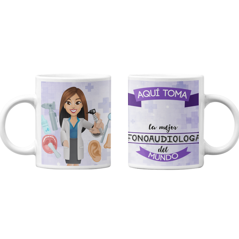 TAZONES TAZAS BLANCAS PARA FONOAUDIOLOGA PERSONALIZADO - 1