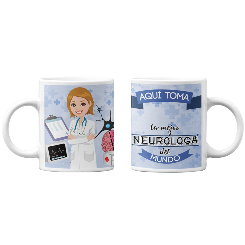 TAZONES TAZAS BLANCAS PARA NEUROLOGA PERSONALIZADO - 1