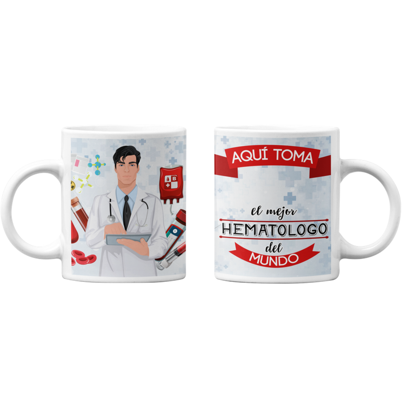 TAZONES TAZAS BLANCAS PARA HEMATOLOGO PERSONALIZADO - 1
